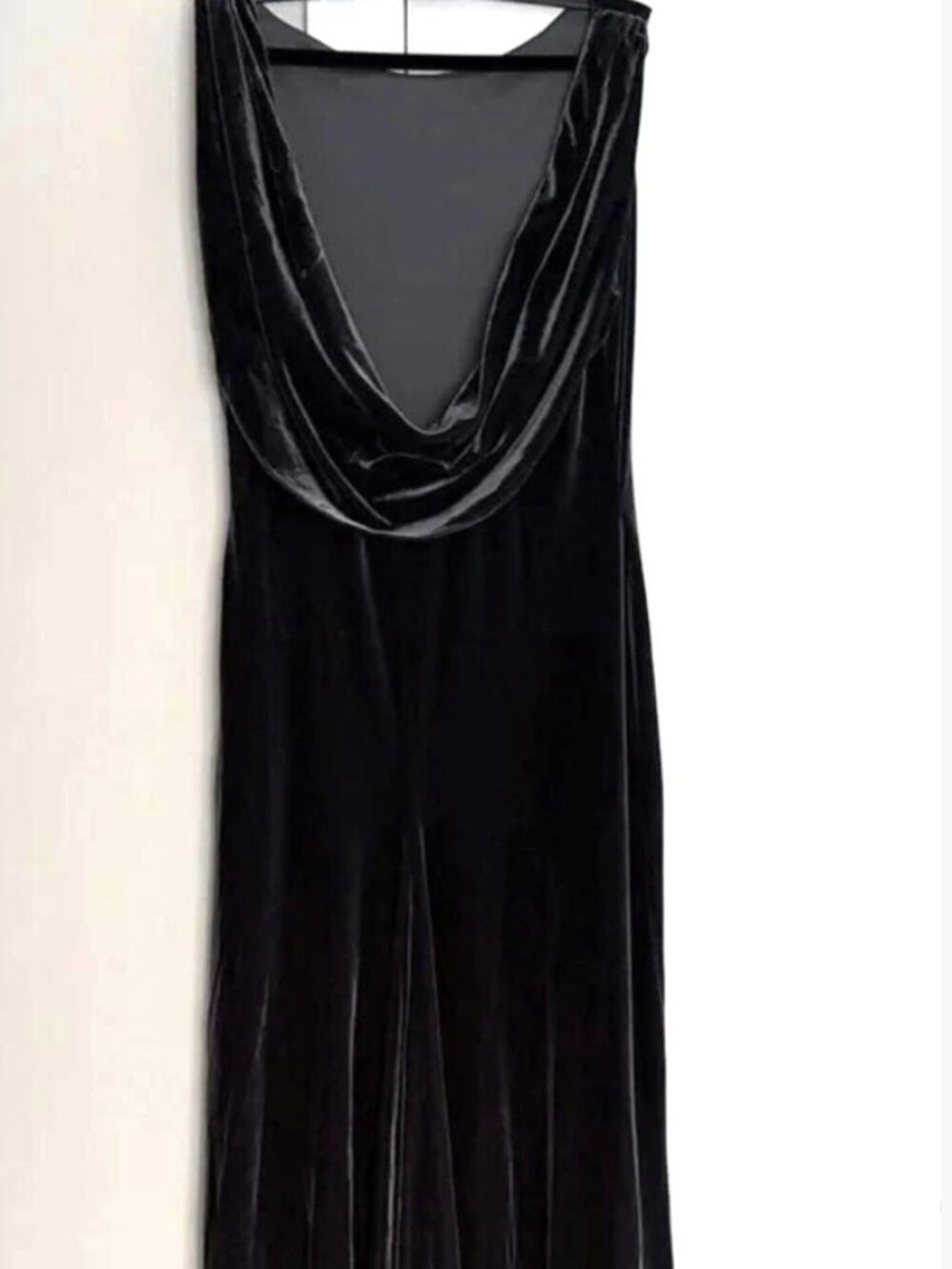 Darya New York  gray Velvet sleeveless Darya drapped back  Formal Dress size 14